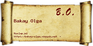 Bakay Olga névjegykártya
