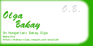 olga bakay business card